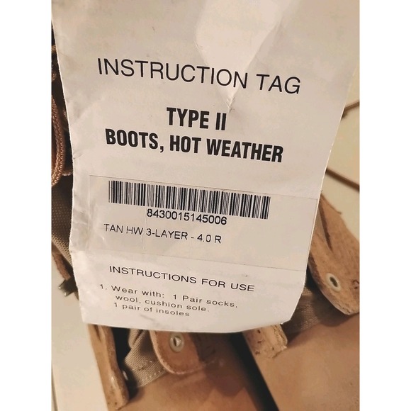 Altama Boots Hot Weather Tan 4R New With‎ Tags Vibram Soles
